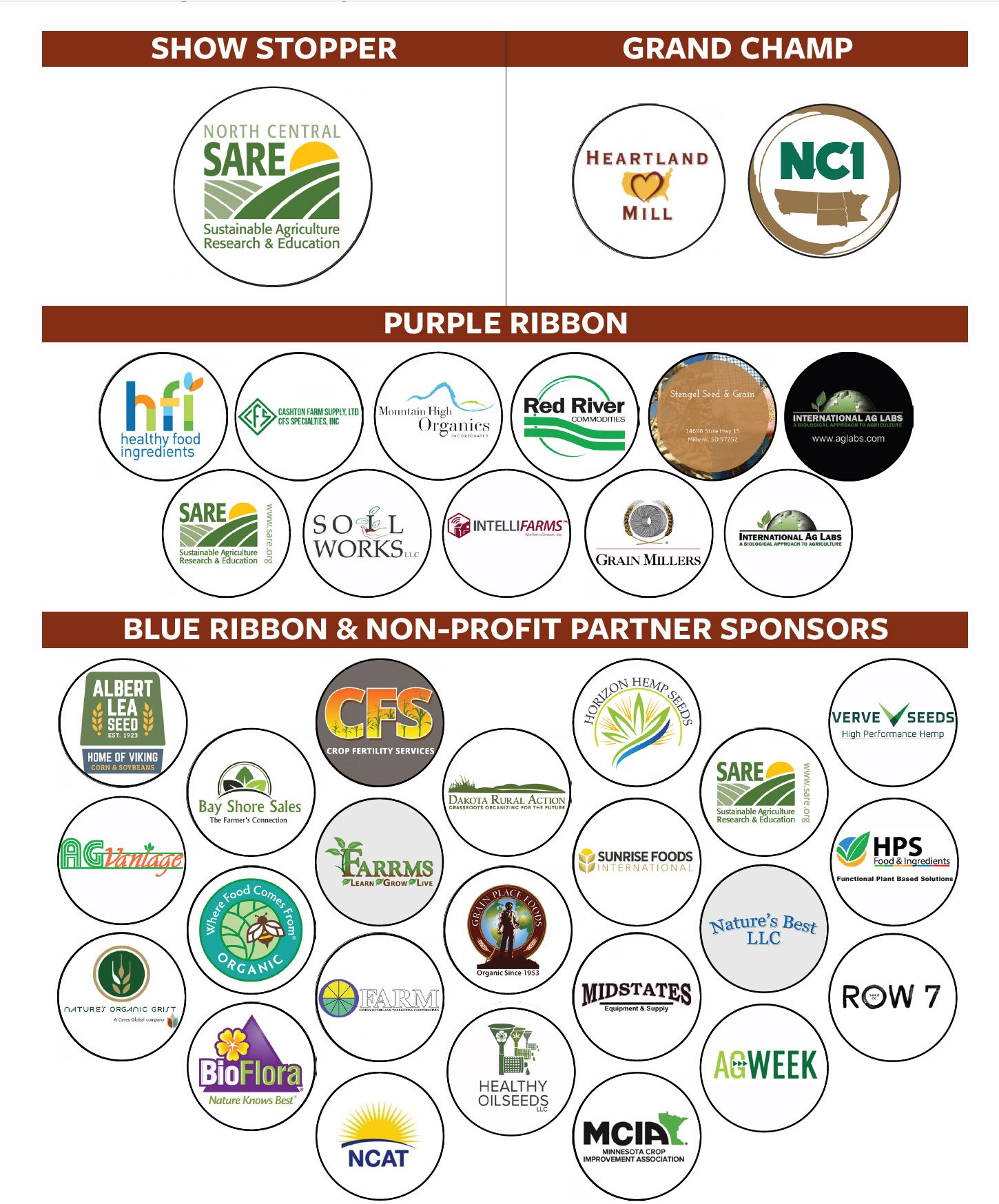 NPSAS 2023 Food and Farming Sustainable Ag Conference sponsors