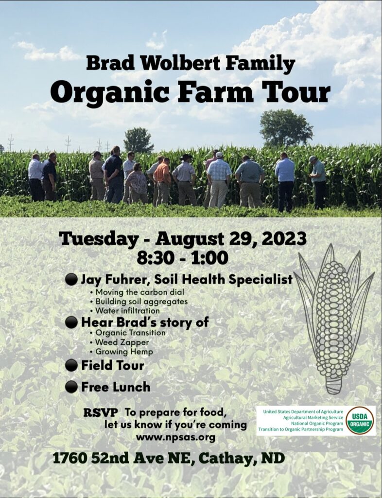 Brad Wolbert Organic Farm Tour field day