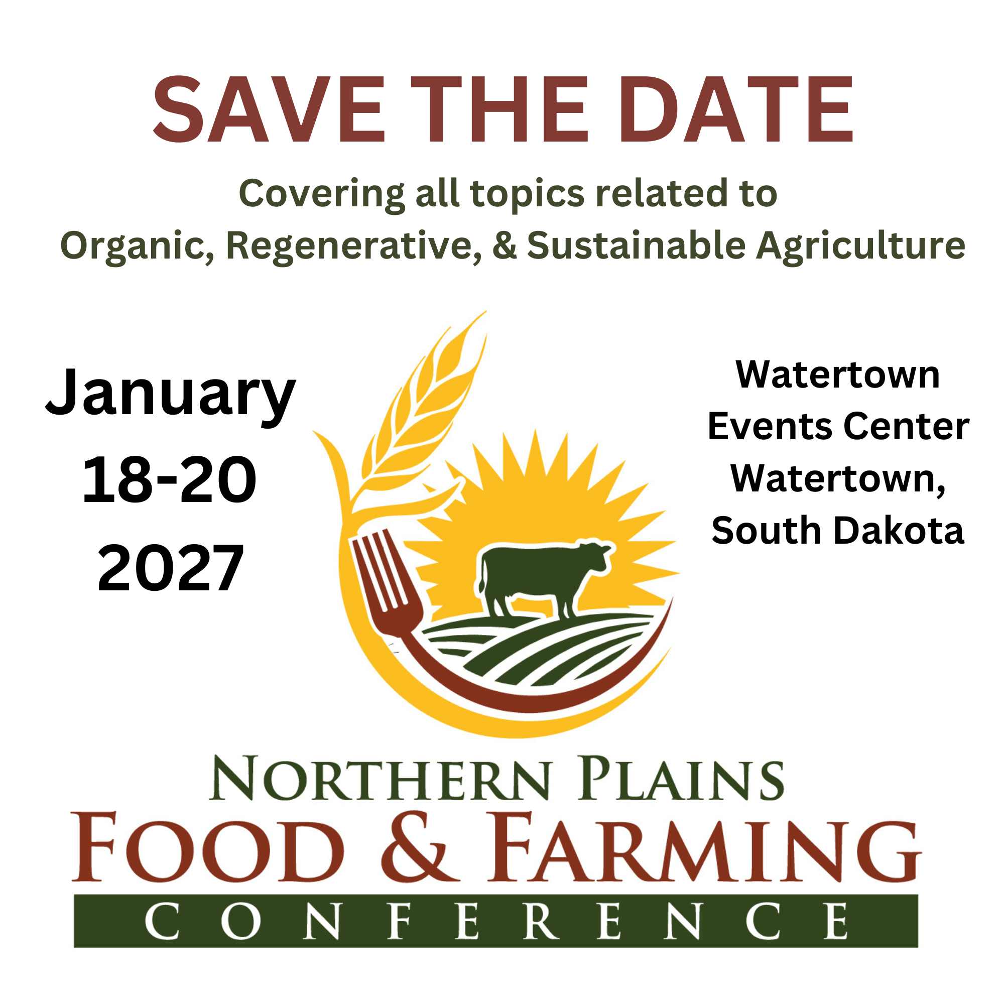 NPSAS Food and Farming Sustainable Ag Conference Save the Date 2027