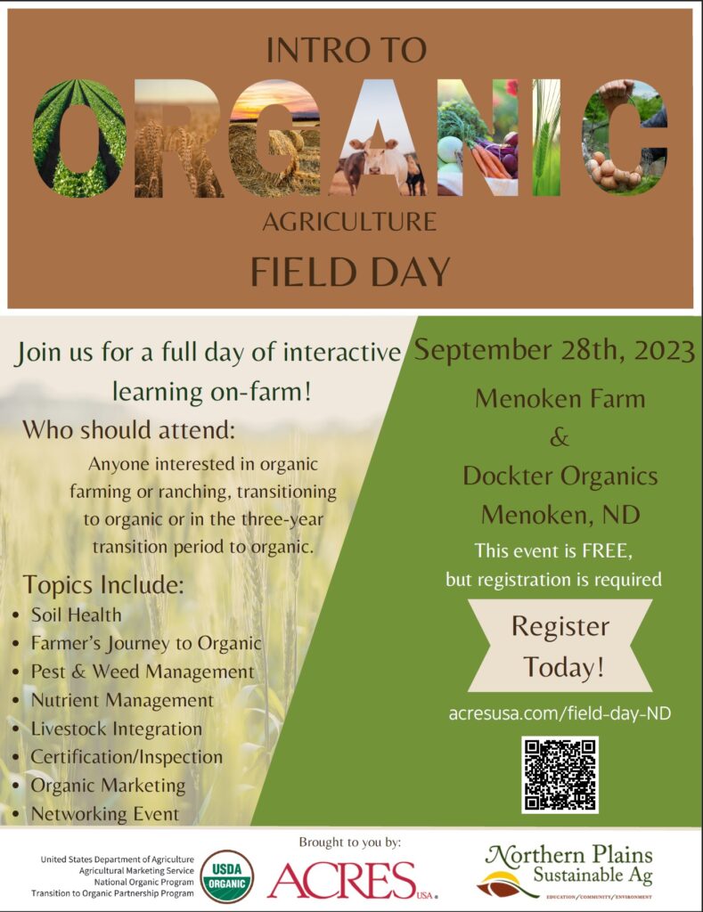 UDSA TOPP organic field day Menoken ND